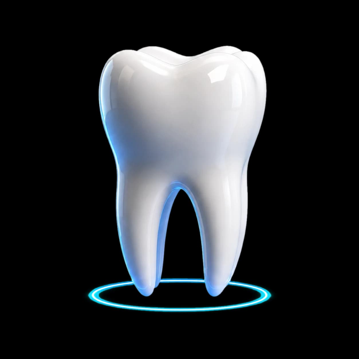 Three-dimensional rendering of a healthy tooth